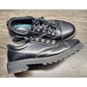BONGO Shoes Size 9M Mannie Oxford Lace Y2K 90s Chunky Black Platform Grunge